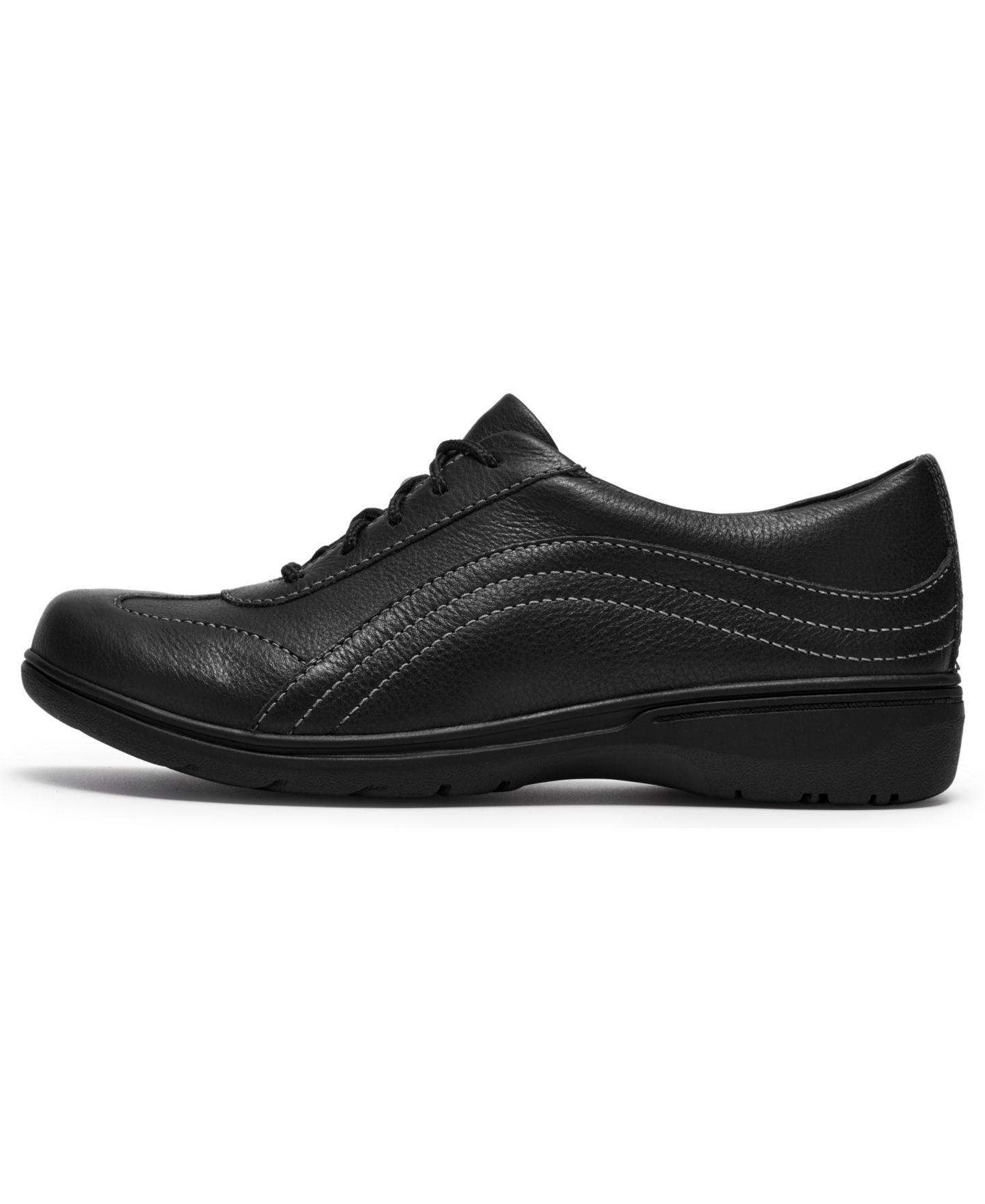 Женские кроссовки Clarks Carleigh Dream Leather Work Sneakers, цвет: Чёрный кожаный — фото 6