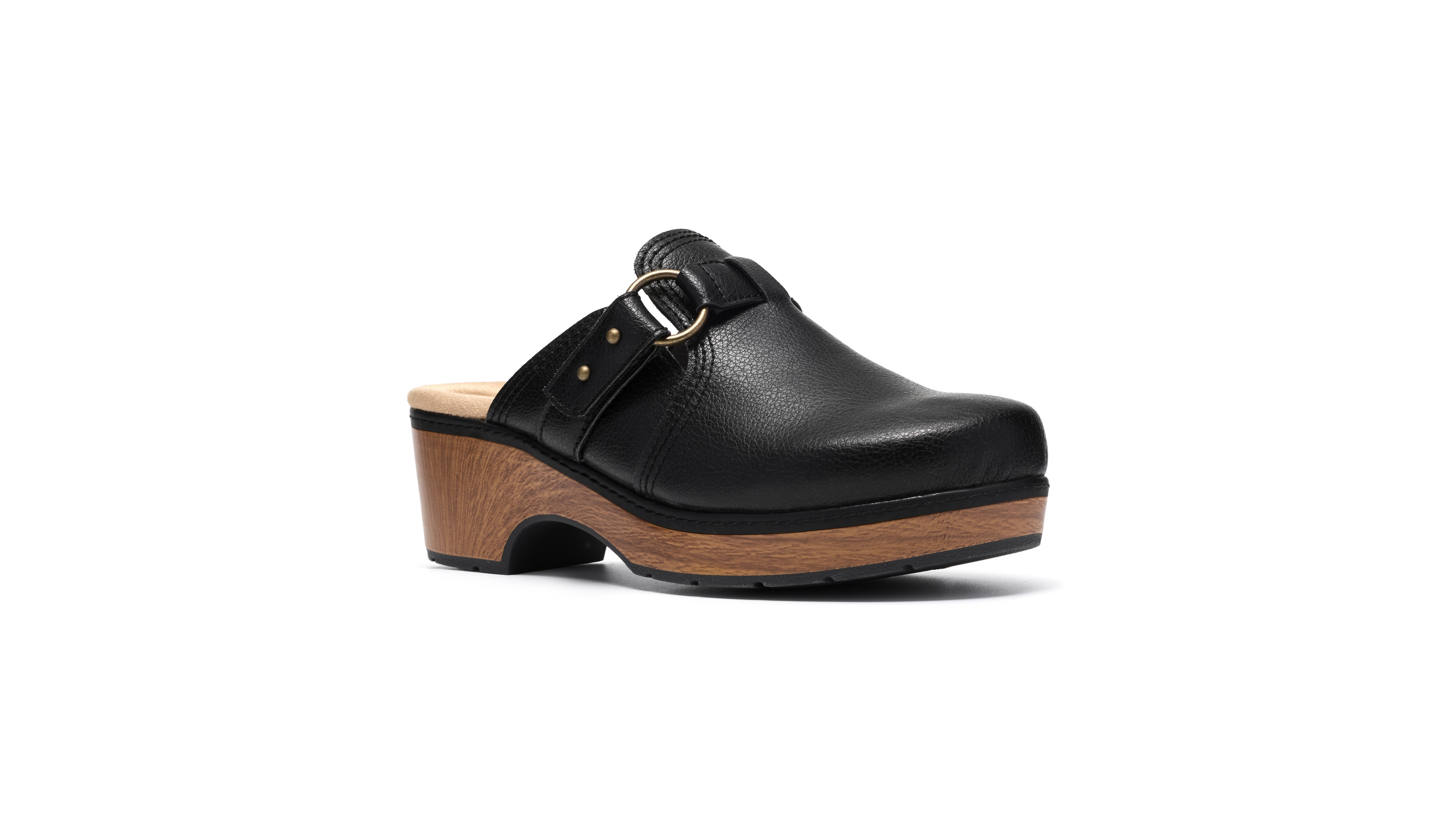 Clarks Women's Paizlee Ali Leather Block Heel Mule Clogs