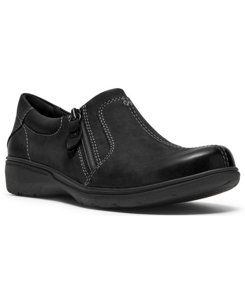 Женские балетки Clarks Carleigh Ease Nubuck Round Toe Flats, цвет: Чёрный нубуковый
