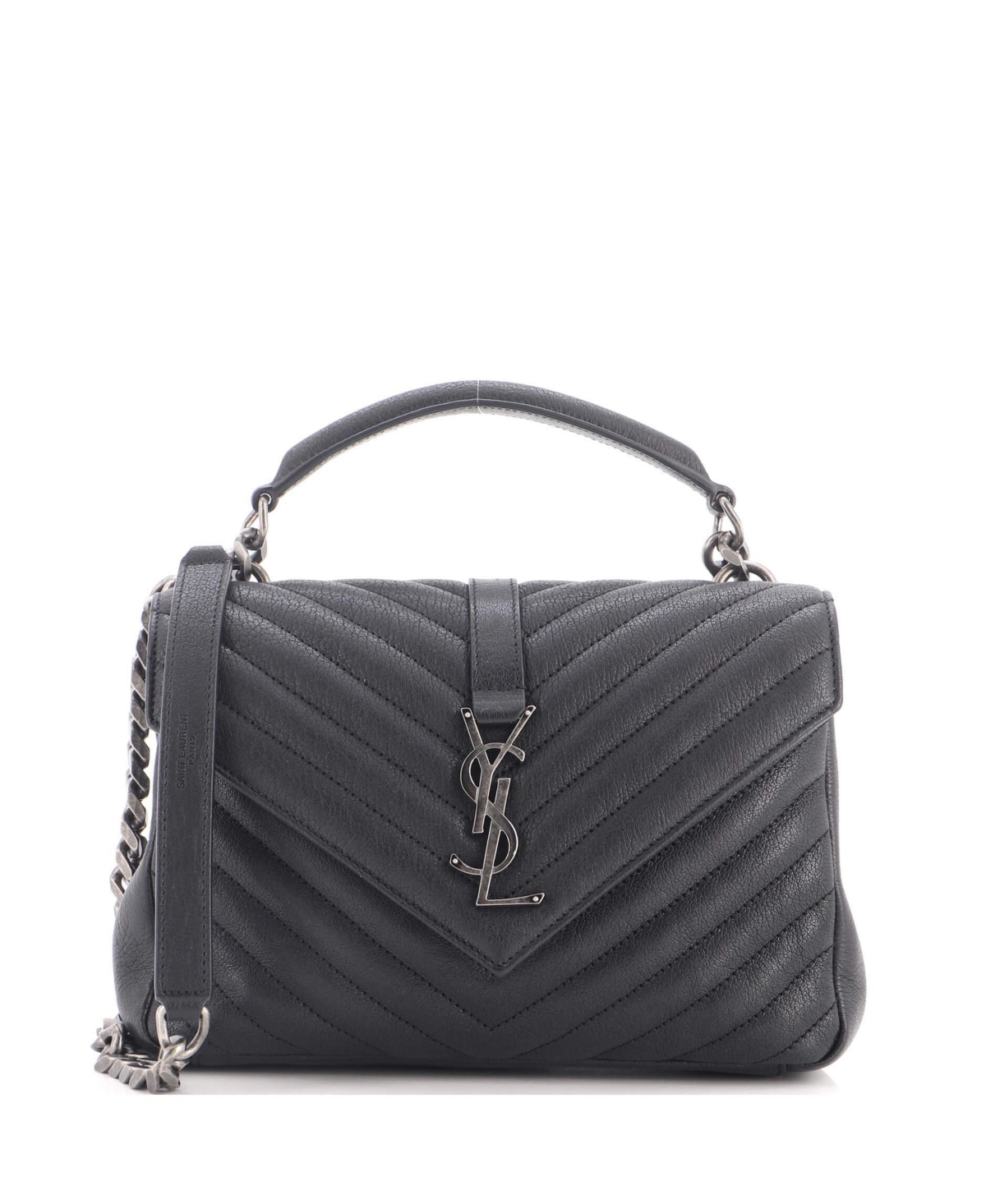 Pre-Owned Saint Laurent Medium Monogram College Chevron Shoulder Bag