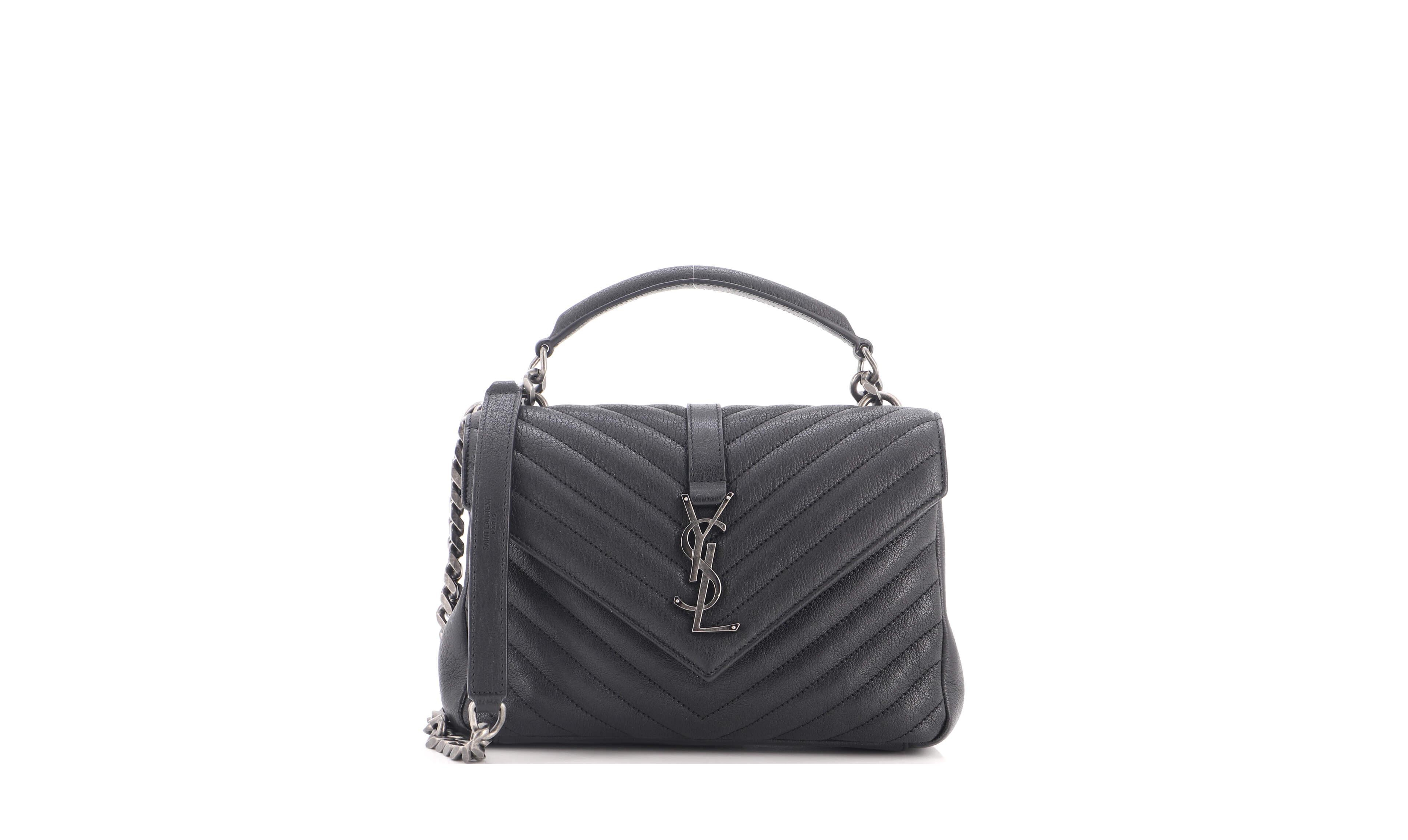 Pre-Owned Saint Laurent Medium Monogram College Chevron Shoulder Bag