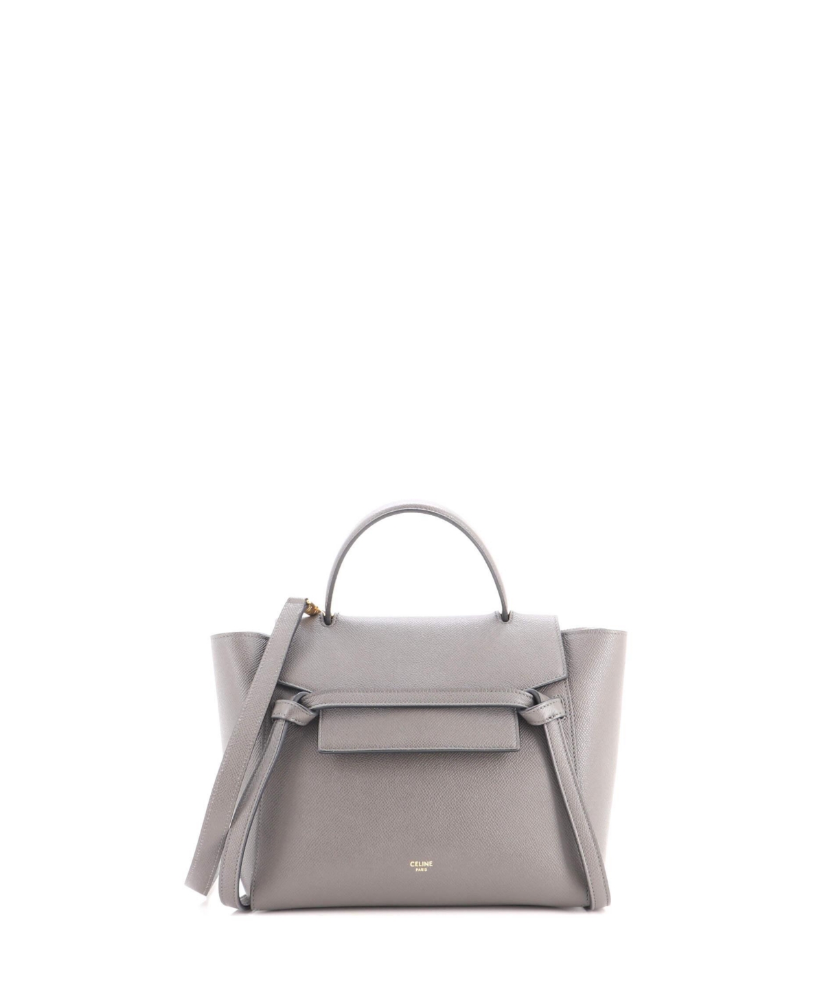 Pre-Owned Celine Textured-Crossbody Micro Belt Bag - Grey