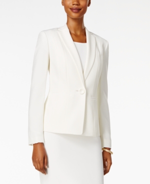Kasper Crepe One-Button Blazer