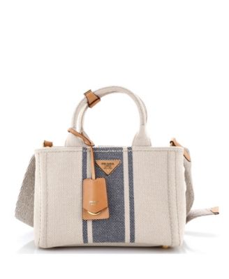 Jardiniere Logo Embroidered Triangle Canvas Tote