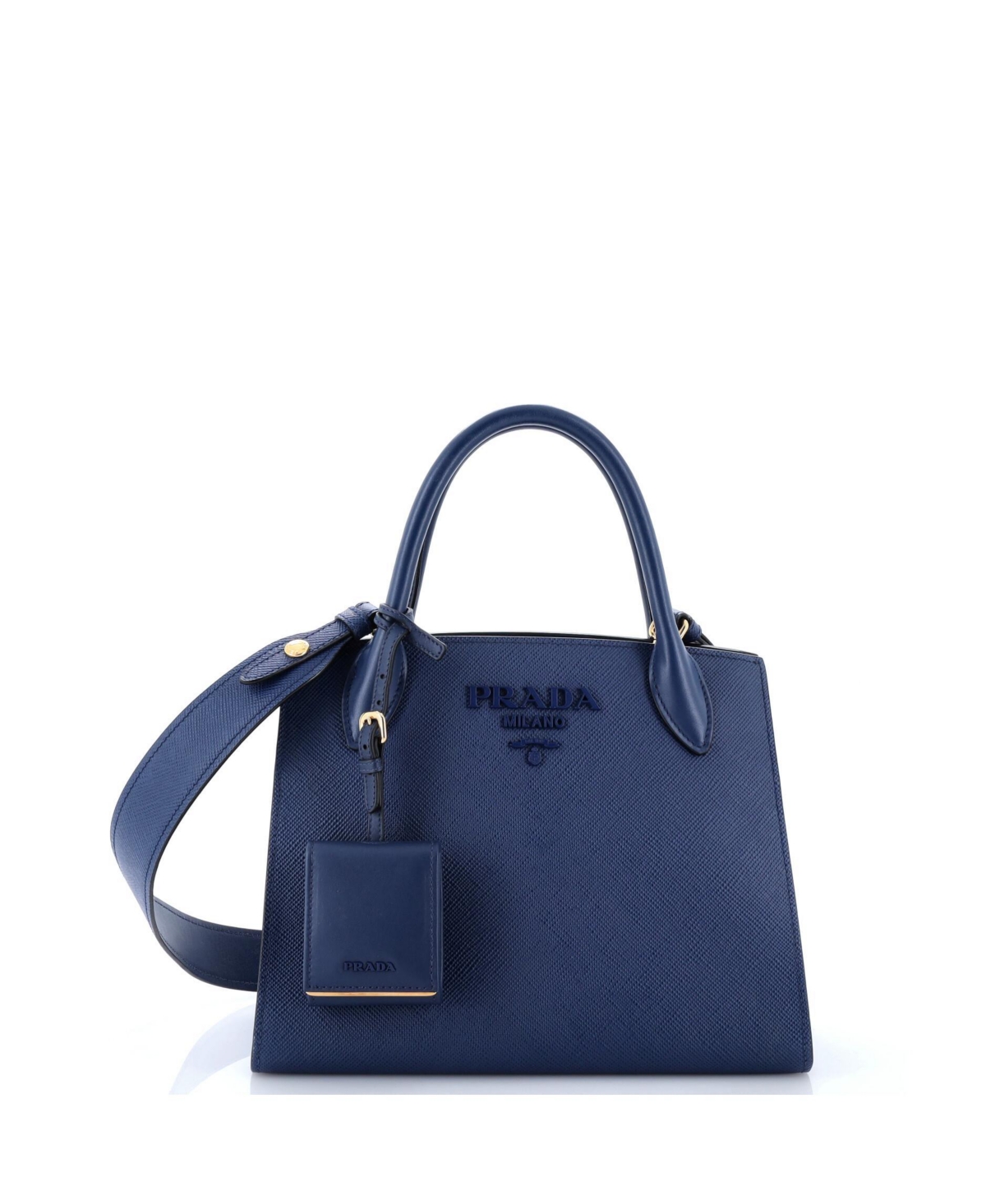 Pre-Owned Prada Small Monochrome Tote Saffiano with City Calf