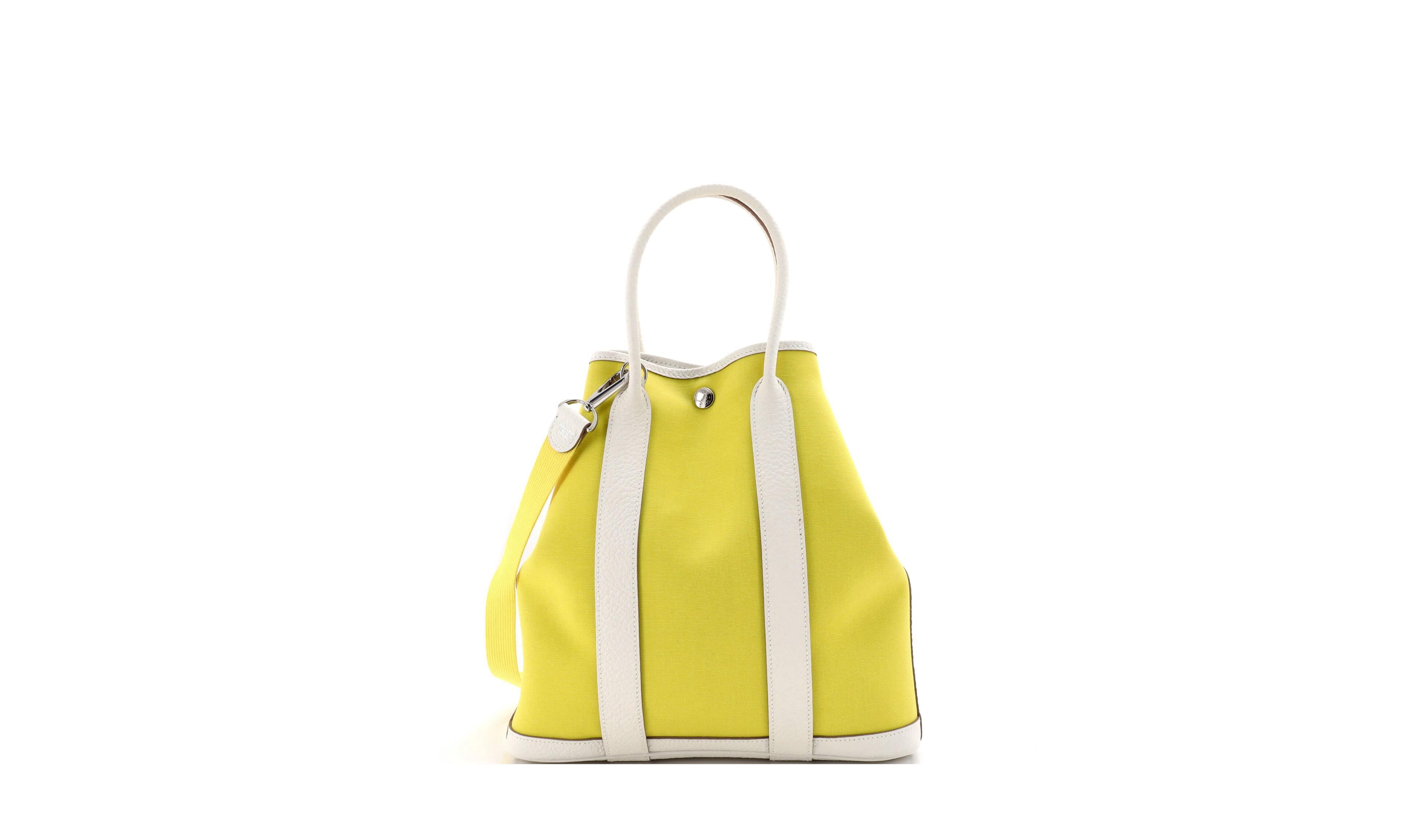 HERMES Pre-Owned Garden File Leather and Canvas Tote