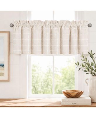 Country Farmhouse Buffalo Plaid Beige Rod Pocket Window Valance