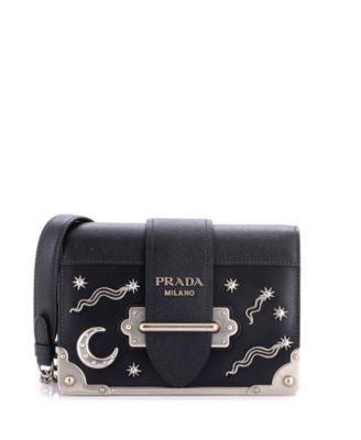 Small Cahier Crossbody Bag Embellished Leather