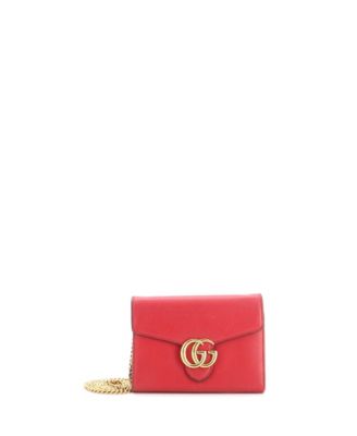 GG Marmont Mini Leather Wallet on Chain