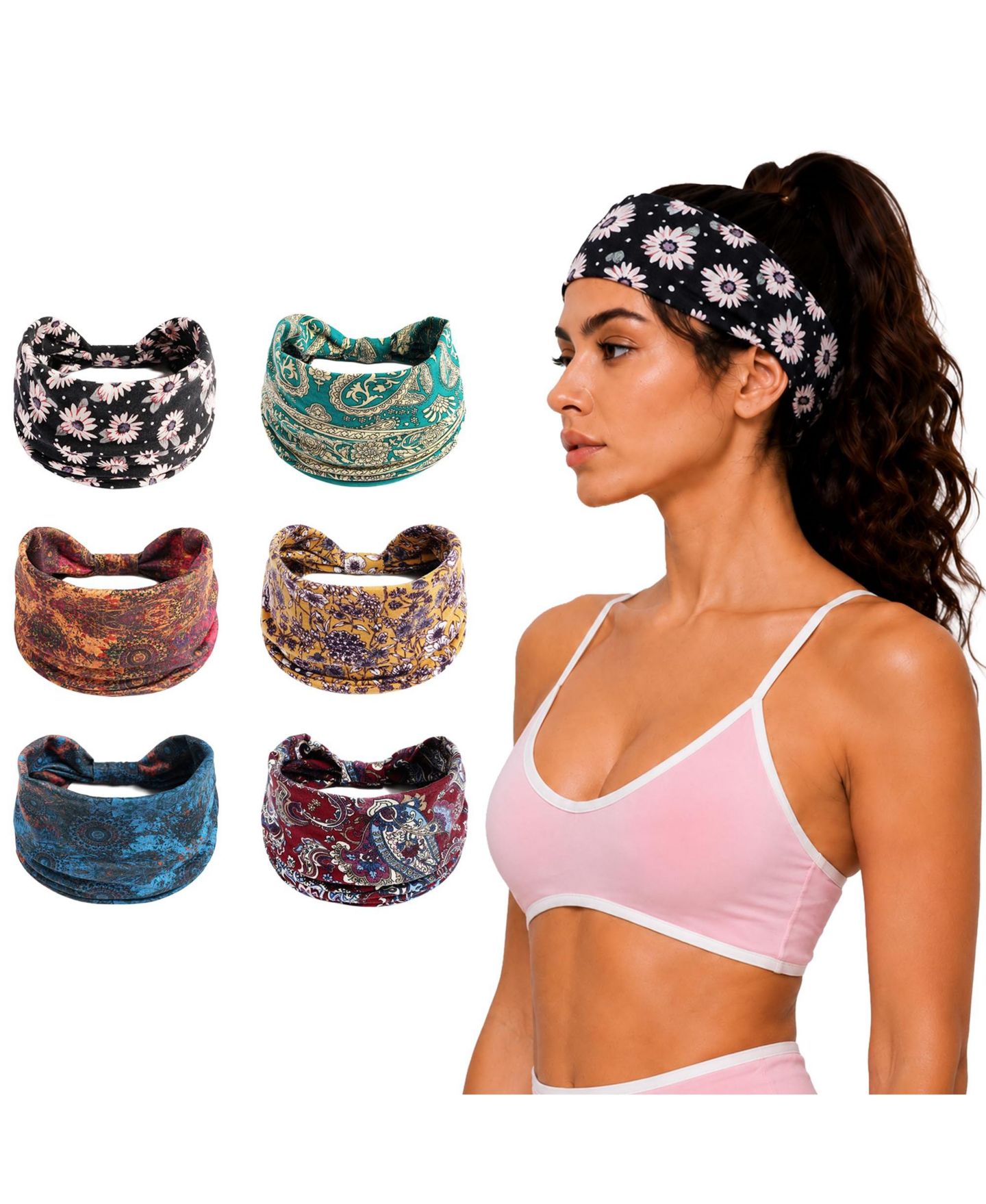 Женские аксессуары для волос peneyon Non-Slip Wide Headband, цвет: 6 Boho 6 — фото 1