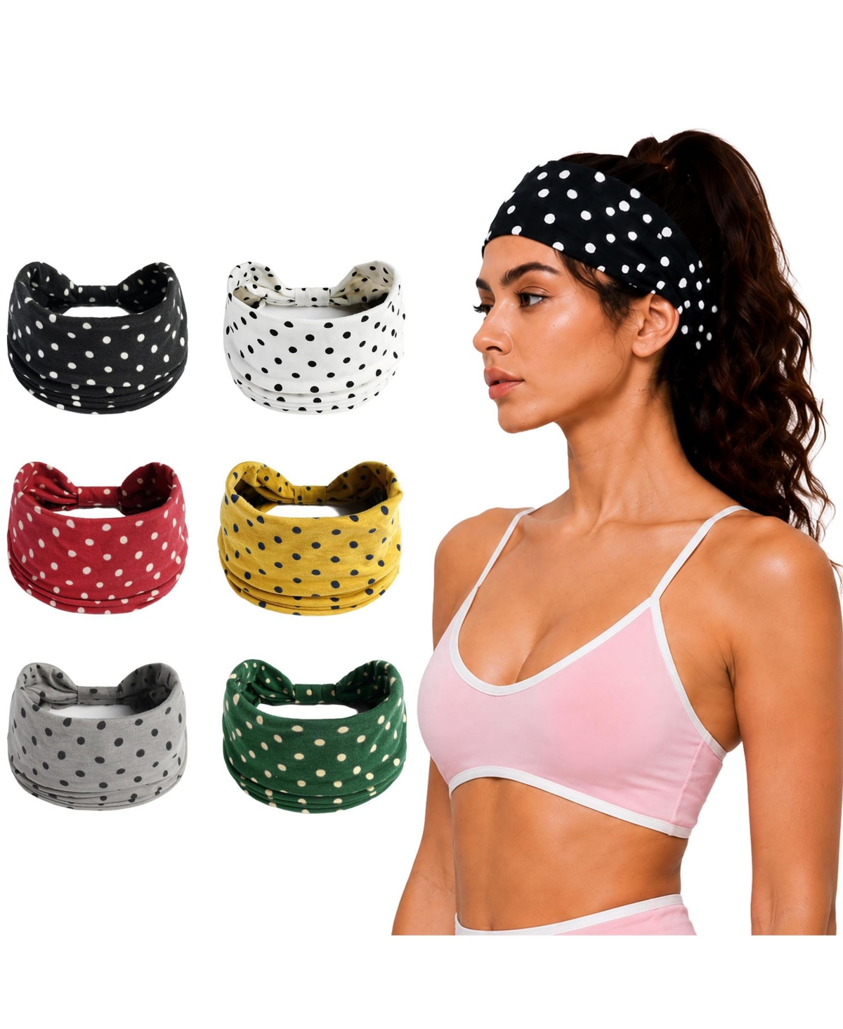Peneyon Non-Slip Wide Headband - 6 polka dot 6