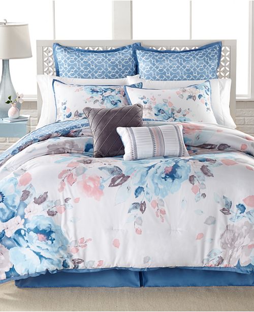 Sunham CLOSEOUT! Lucia 8Pc. Reversible Comforter Set, Created for Macy