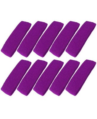 10 Pack Cotton Sports Headbands Sweat Absorbent For Workout Gym Outdoor Activities