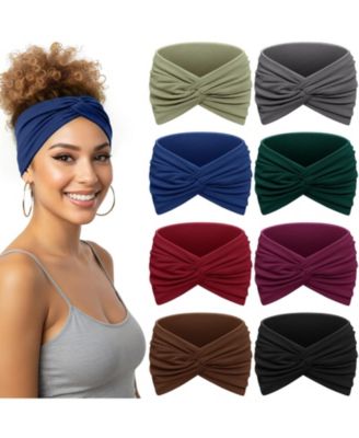 Boho Wide Knotted Headband, 8-Piece Set