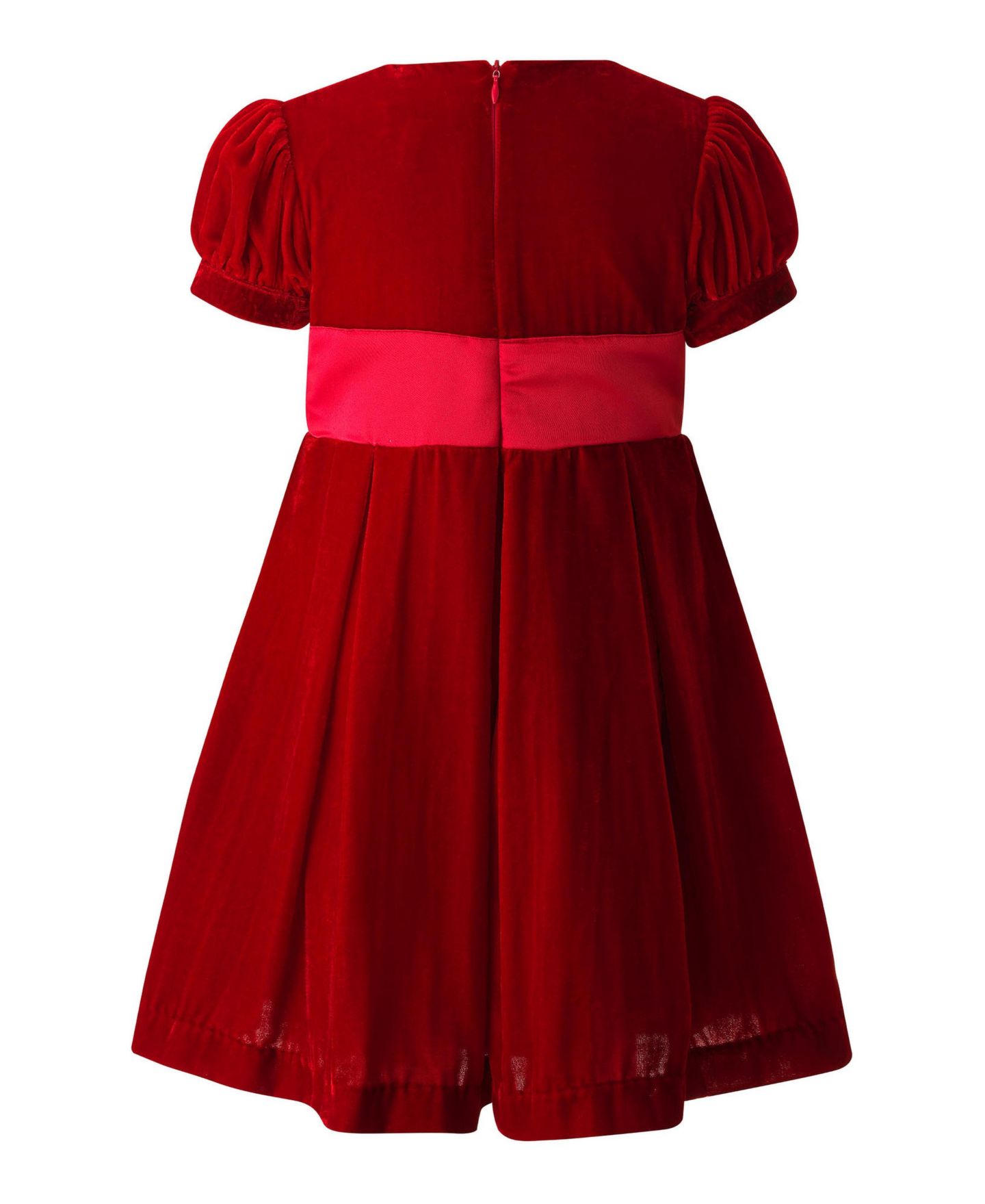 Платье Rachel Riley 2T TO 12 Crushed Velvet Bow Dress для девочек, цвет: Красный — фото 2