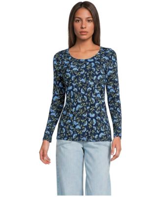 Women's Lightweight Jersey Skimming Long Sleeve Scoop Neck T-shirt