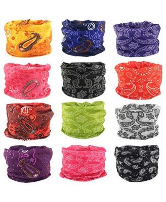 10 Pack Solid Polyester Neck Gaiter Face Mask Bandana Headwear
