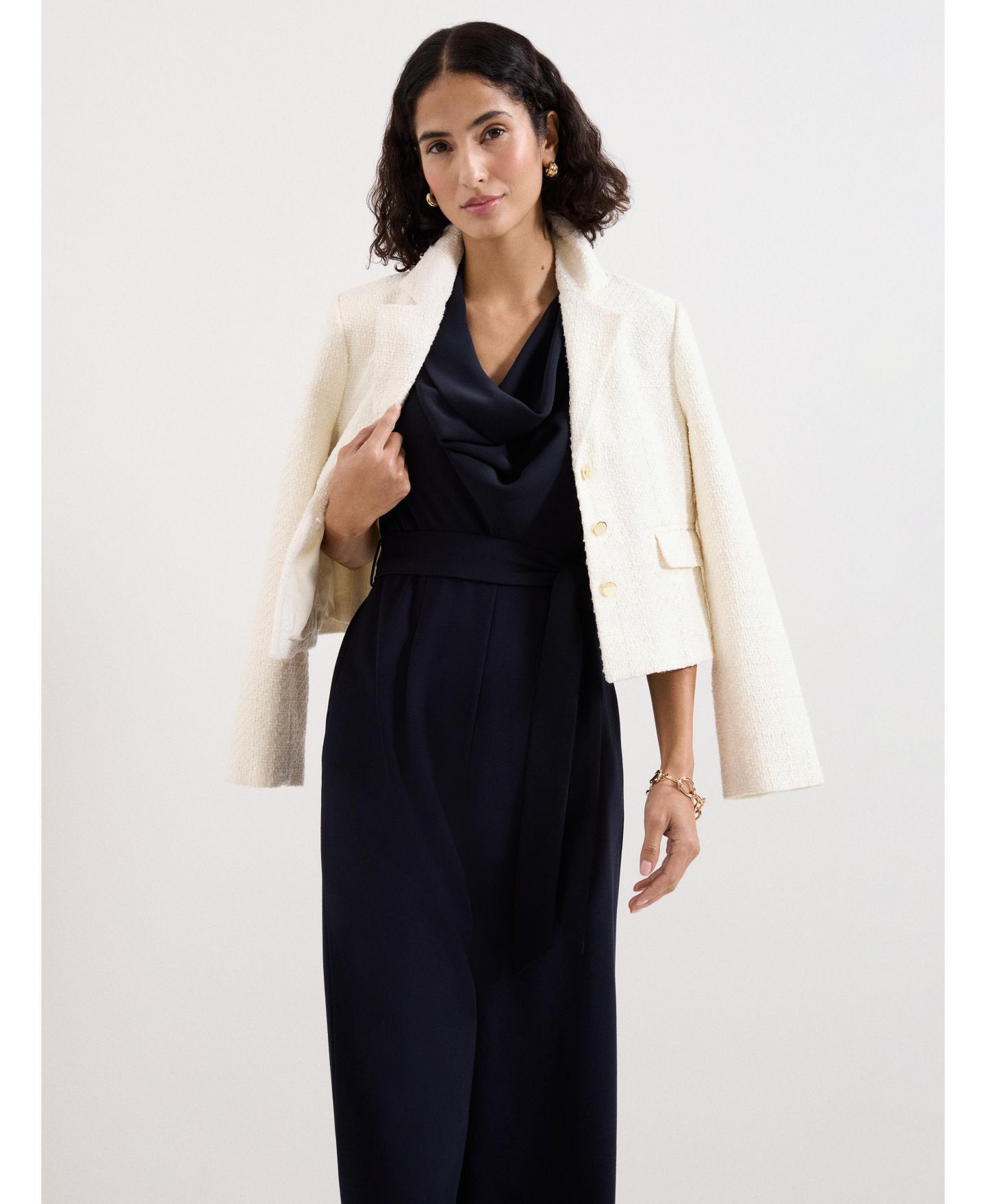 Женский комбинезон Phase Eight Emry Cowl Neck Jumpsuit, цвет: Тёмно-синий — фото 6