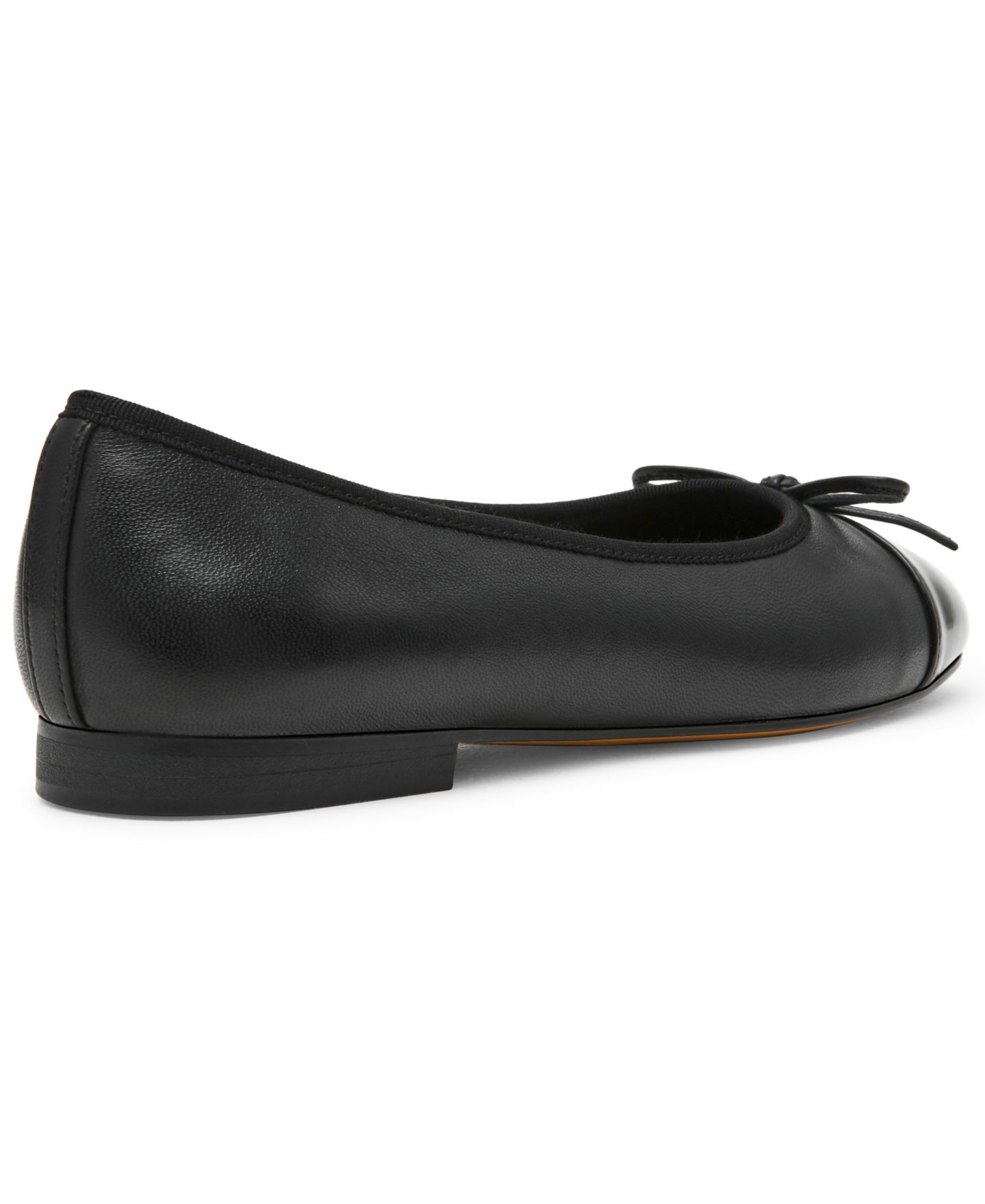 Женские балетки Steve Madden Kit Cap-Toe Leather Ballet Flats, цвет: Чёрный — фото 7