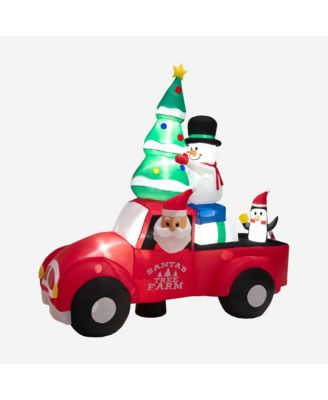 8FT Wide Inflatable Santa Claus Driving a Car w/ LEDs and Air Blower