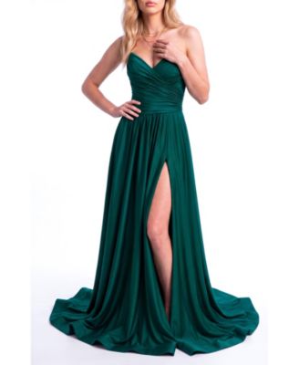 Women's Strapless Sweetheart Side Slit Evening Gown