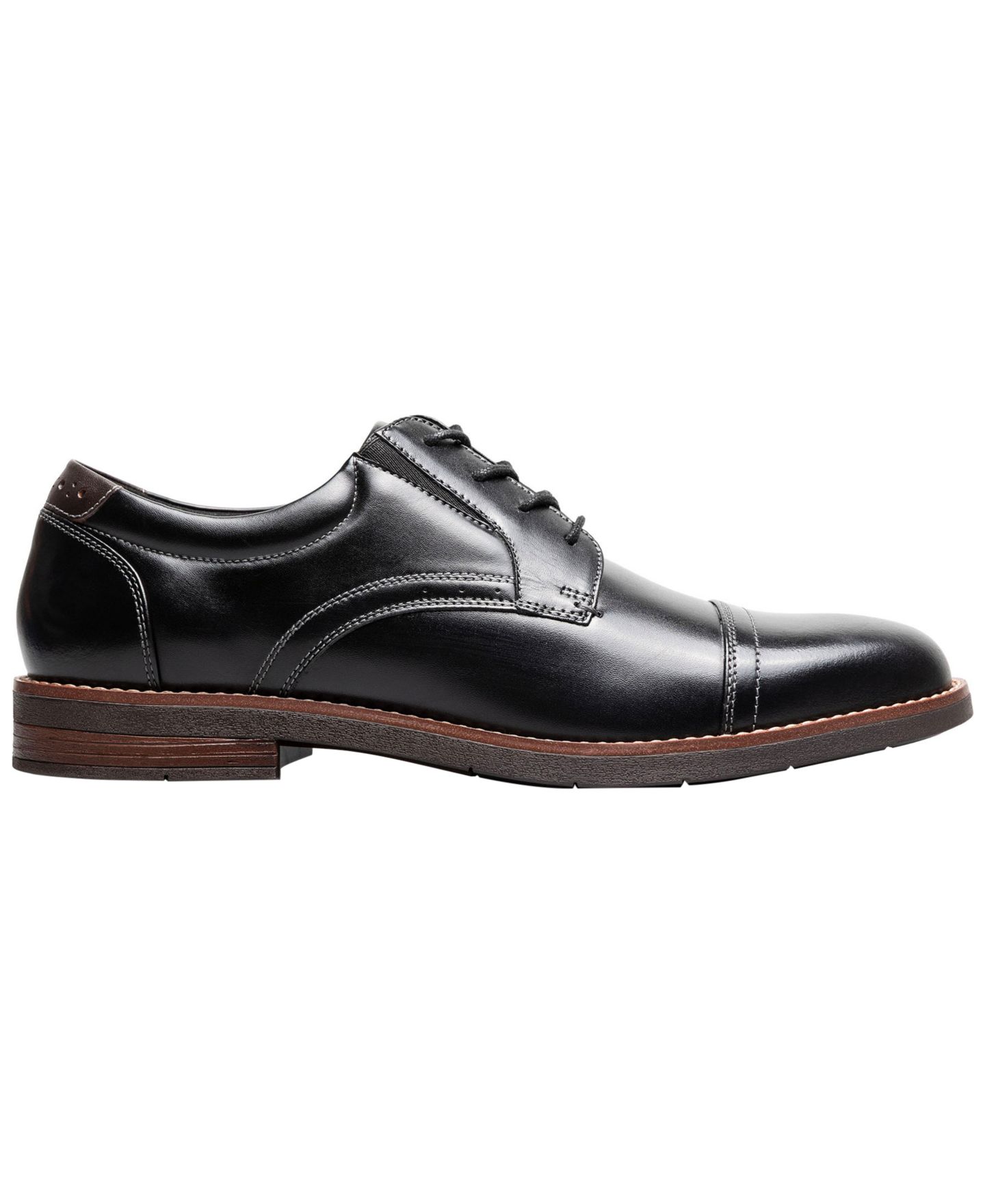 Мужские туфли Nunn Bush Fitz Flex Cap-Toe Leather Oxford, цвет: Чёрный — фото 2