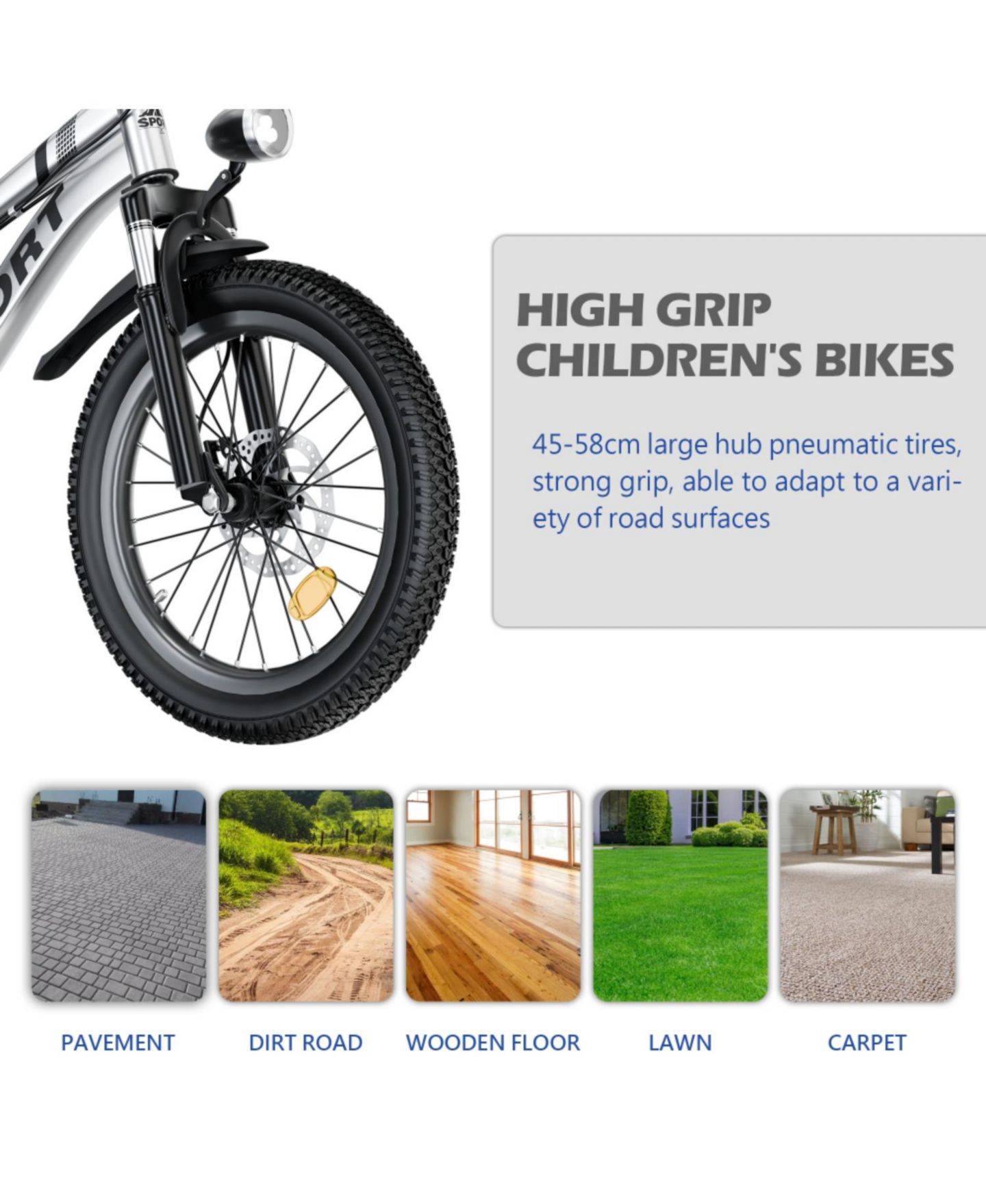 Детская игрушка ECHTPeak 20 Inch Steel Kids Mountain Bike with 7-Speed Gears and Dual Disc Brakes, 7–12 лет, цвет: Белый — фото 4