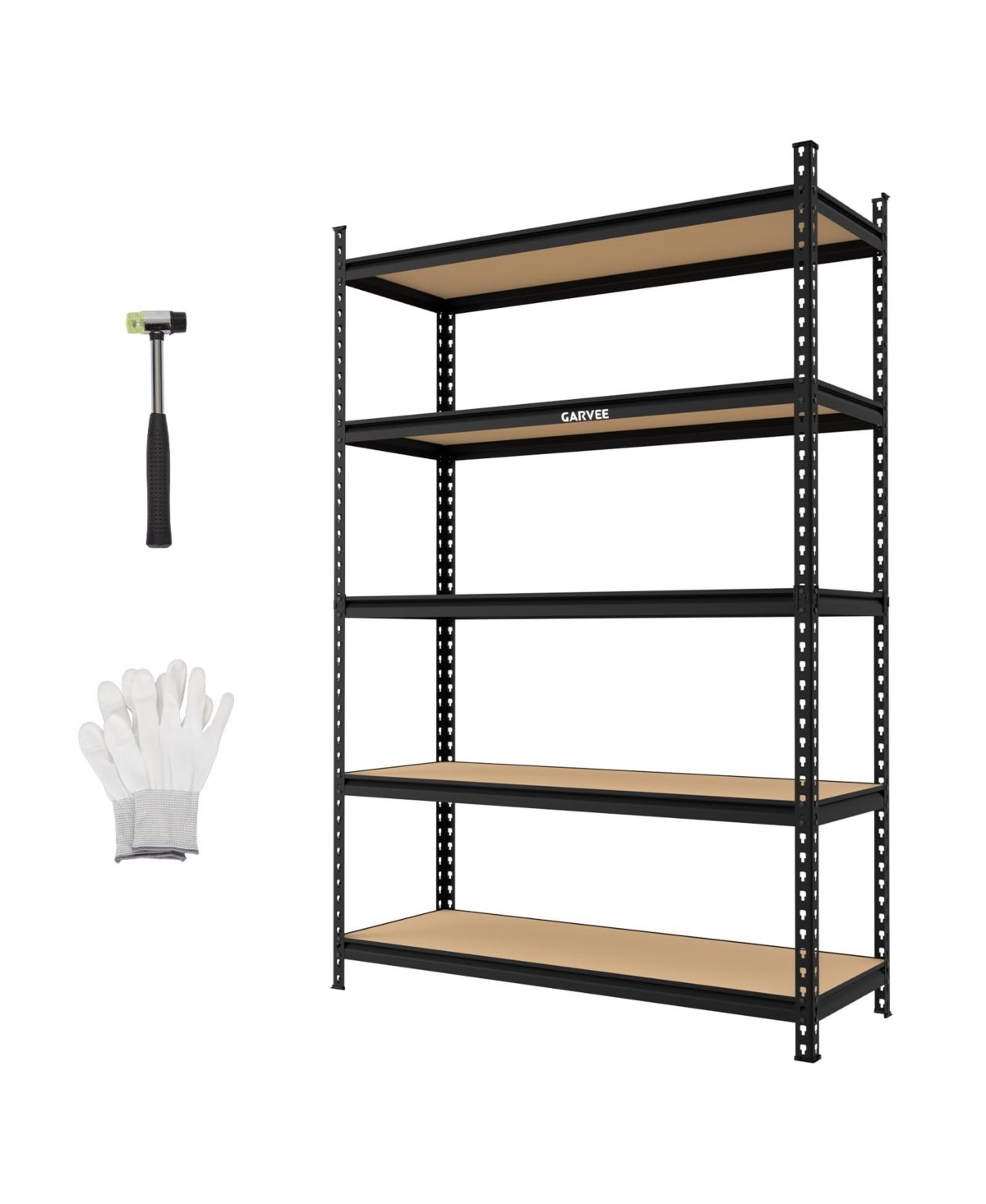 gaomon 48 x 18 x 72.1 In 5-Tier Adjustable Metal Storage Rack - Heavy Duty Garage Organizer Shelf For Kitchen, Pantry, Basement, Bathroom, Laundry