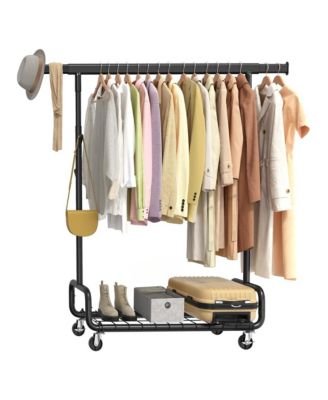 Portable Rolling Clothes Rack for Garments Bedroom and Laundry Room