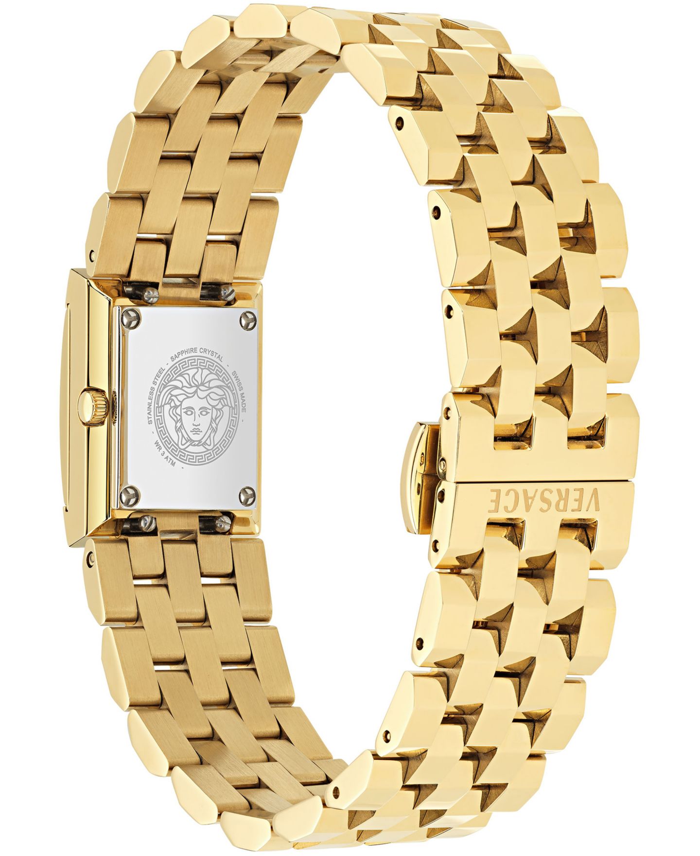 Женские часы Versace Reveal Precious IP Yellow Gold Stainless Steel Bracelet Watch 18x25mm — фото 3