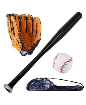 Aluminum Softball Baseball Bat Set Glove Balls Pickup Games Batting Practice