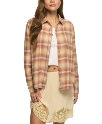 Women's Long-Sleeve Plaid Button Down Shirt