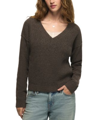 Women's Waffle V-Neck Sweater