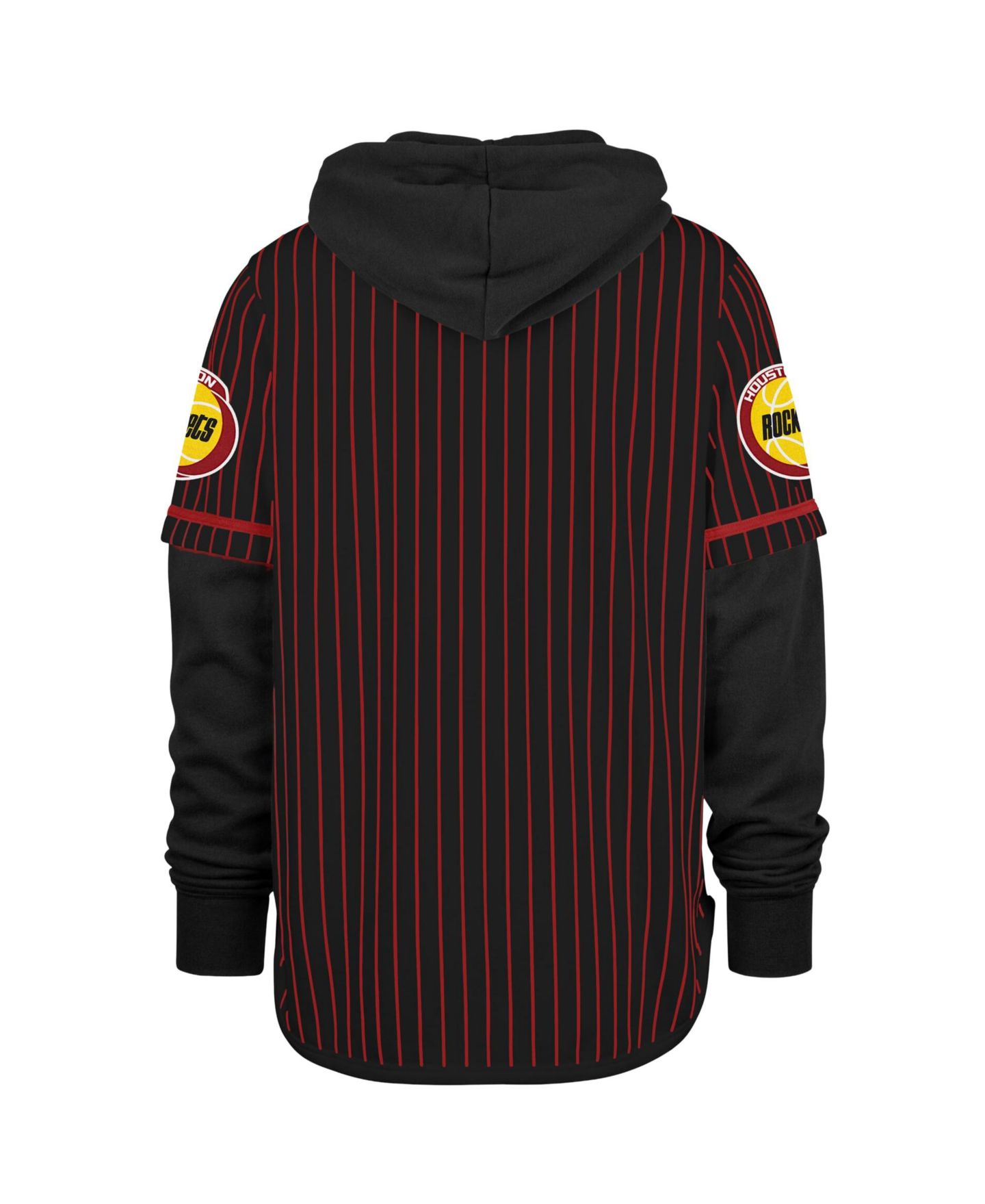 Мужское худи '47 Brand Black Houston Rockets Throwback Pinstripe Double Header — фото 2