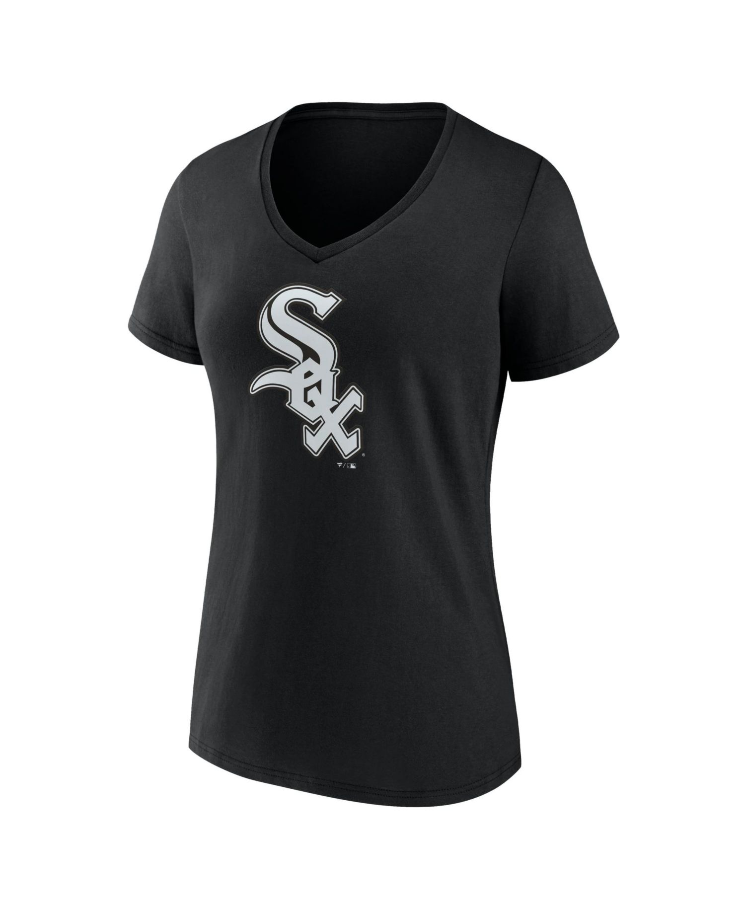 Women's Black Chicago White Sox Official Logo Athletic V-Neck T-Shirt