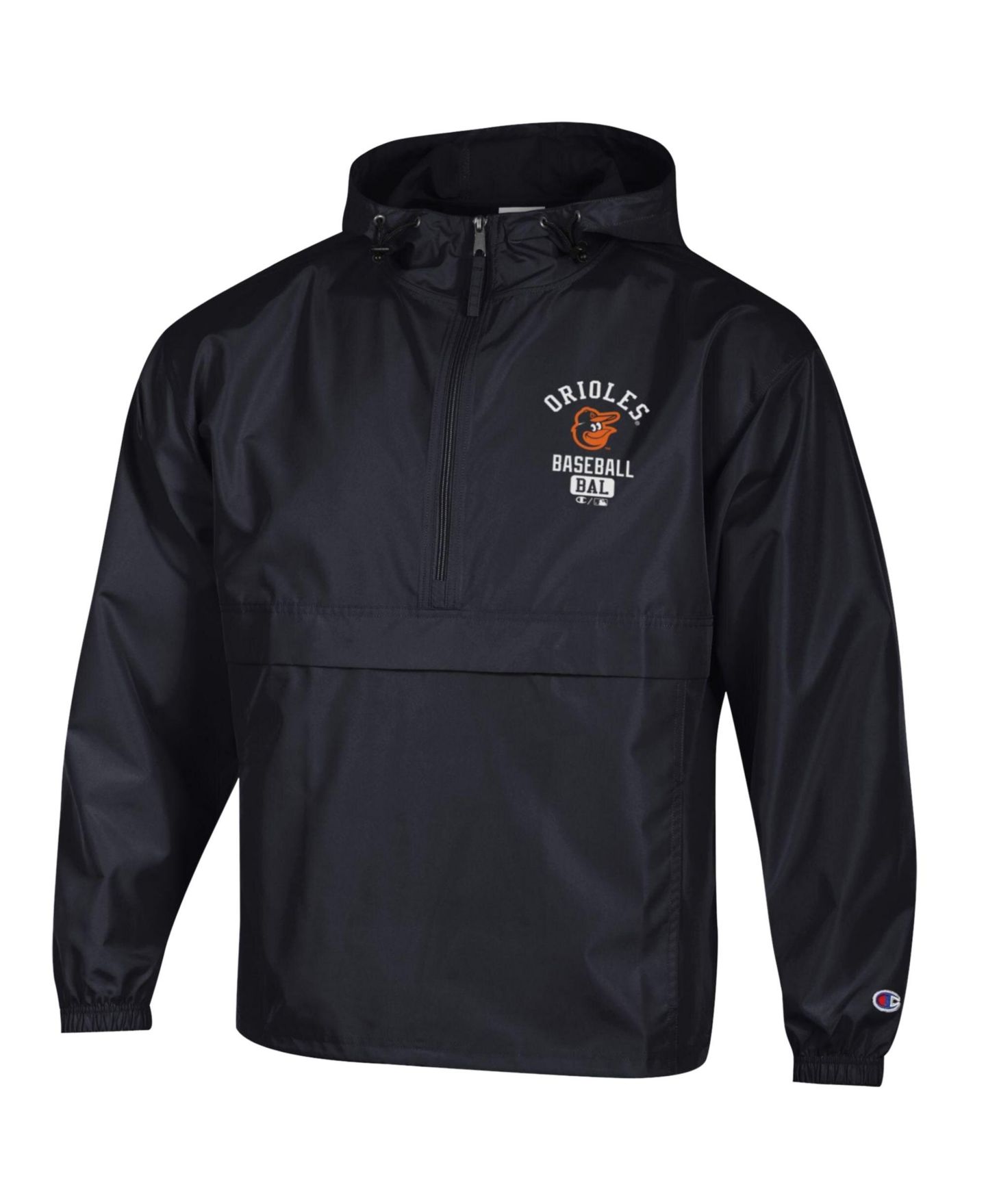 Мужская куртка Champion Black Baltimore Orioles Packable Windbreaker Half-Zip — фото 3