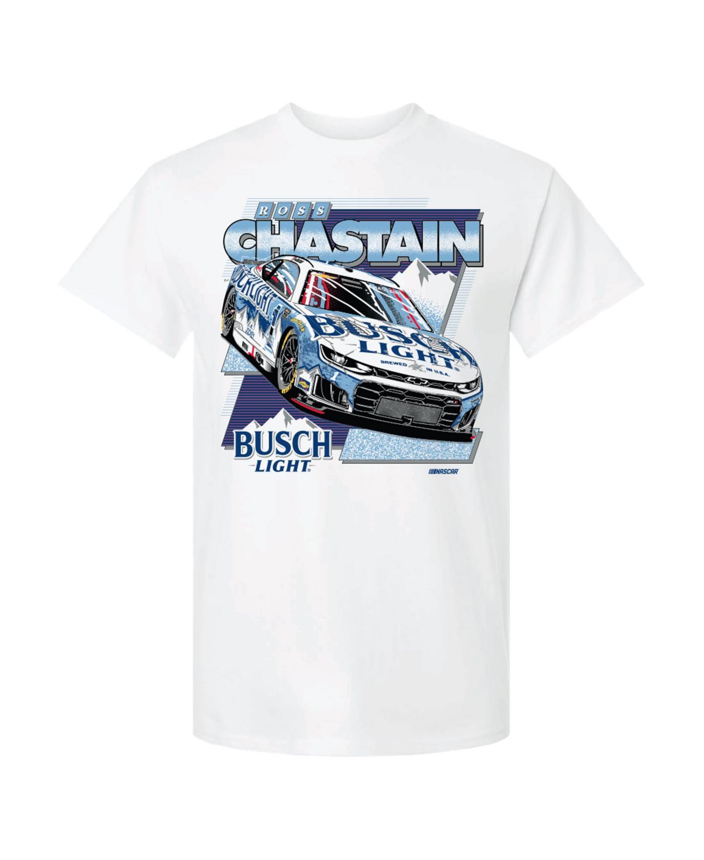 Мужская футболка Trackhouse Racing Team Collection White Ross Chastain 2026 Busch Light — фото 3