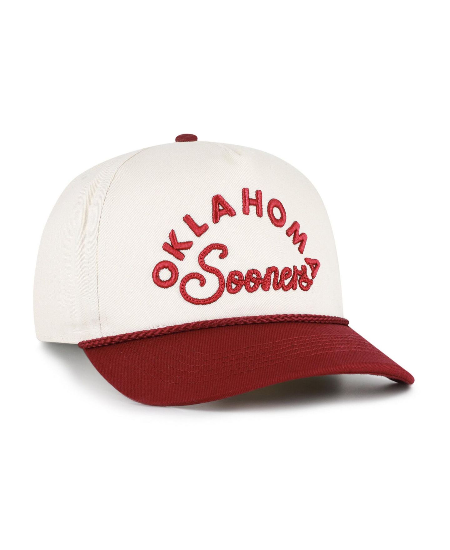 Женская кепка '47 Brand Cream/Crimson Oklahoma Sooners Rope Script Hitch Adjustable Hat — фото 3