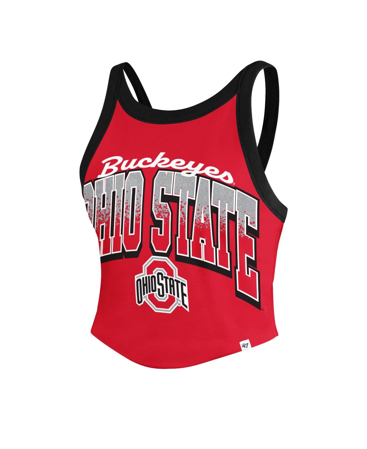 Женский топ '47 Brand Scarlet Ohio State Buckeyes Shimmer Shadow Sporty — фото 3