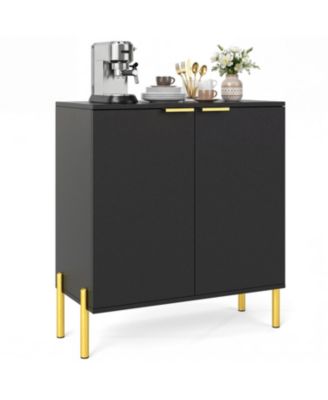 2-Door Buffet Cabinet Sideboard with Shelf and Metal Legs