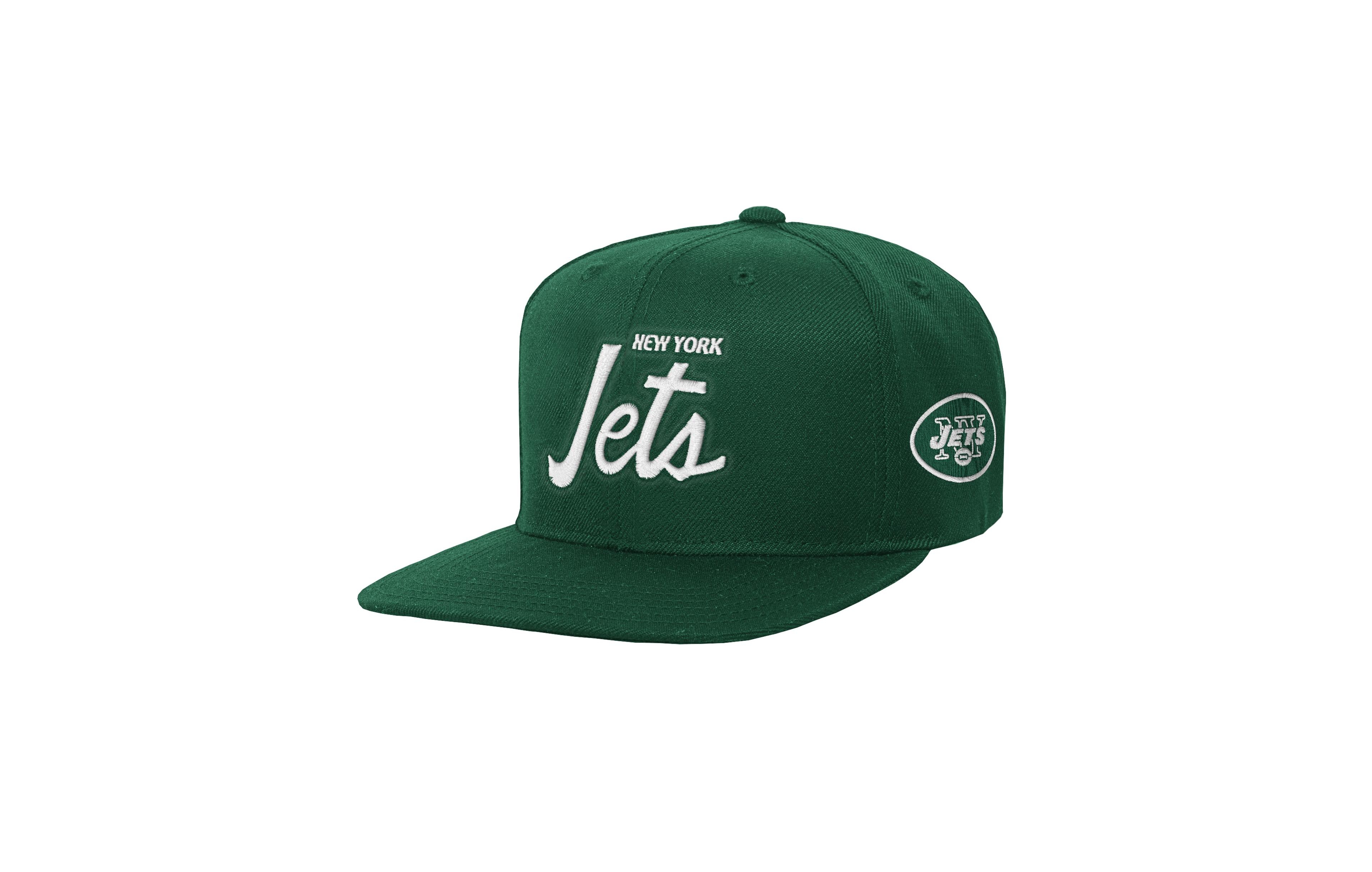 Mitchell & Ness Big Boys' and Girls' Green New York Jets Head Coach Flat Brim Snapback Hat
