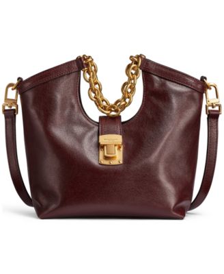 Leno Leather Adjustable Strap Small Tote Handbag