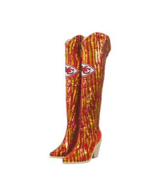 Cuce Kansas City Chiefs Over-the-Knee Two-Tone Sequin Boots