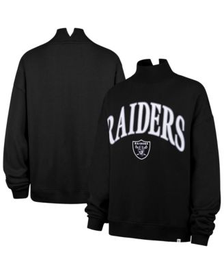 47 Brand Women's Black Las Vegas Raiders Oversized Vantage Mock Neck Sweatshirt