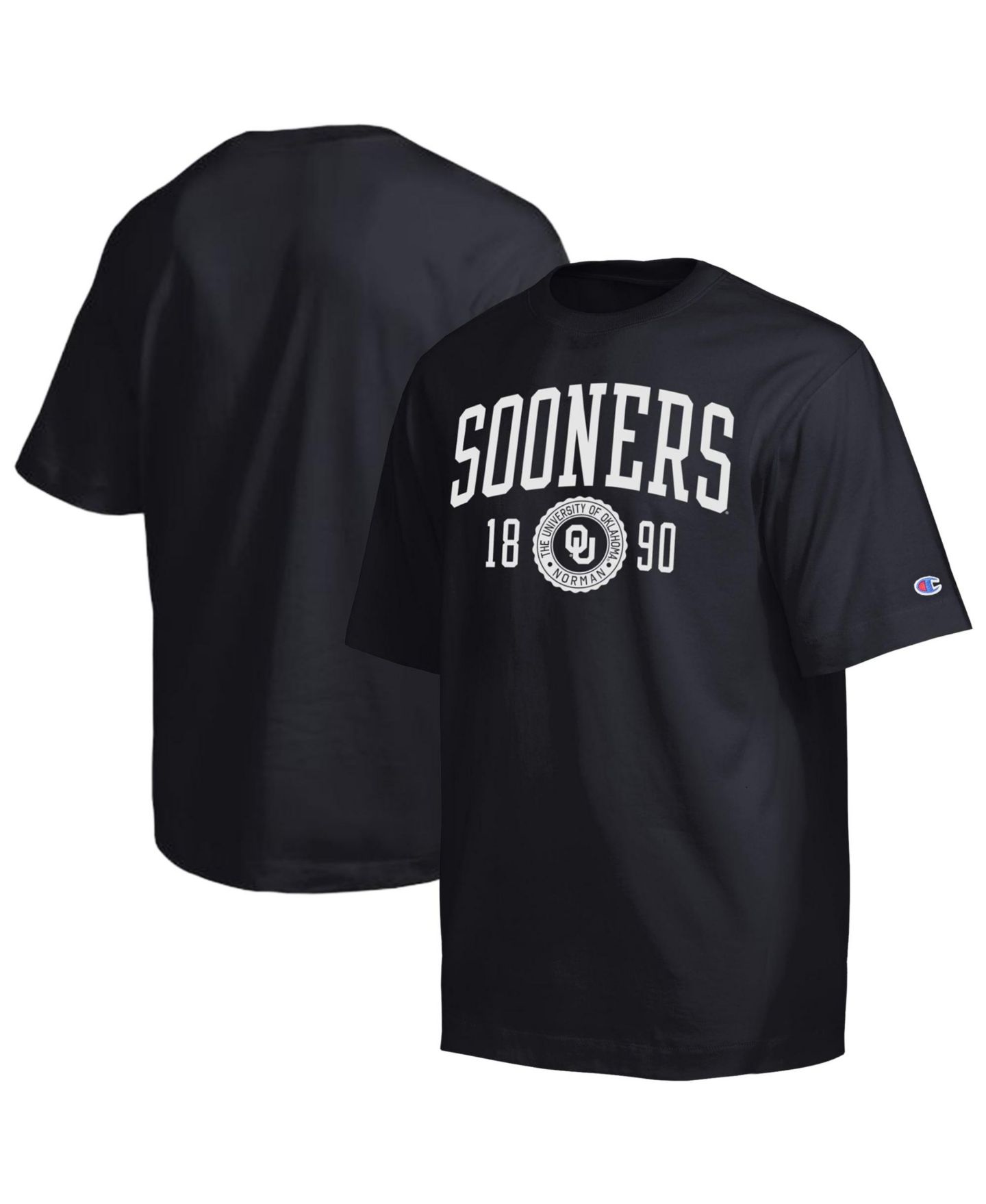 Мужская футболка Champion Black Oklahoma Sooners Established Tradition Heavyweight — фото 1