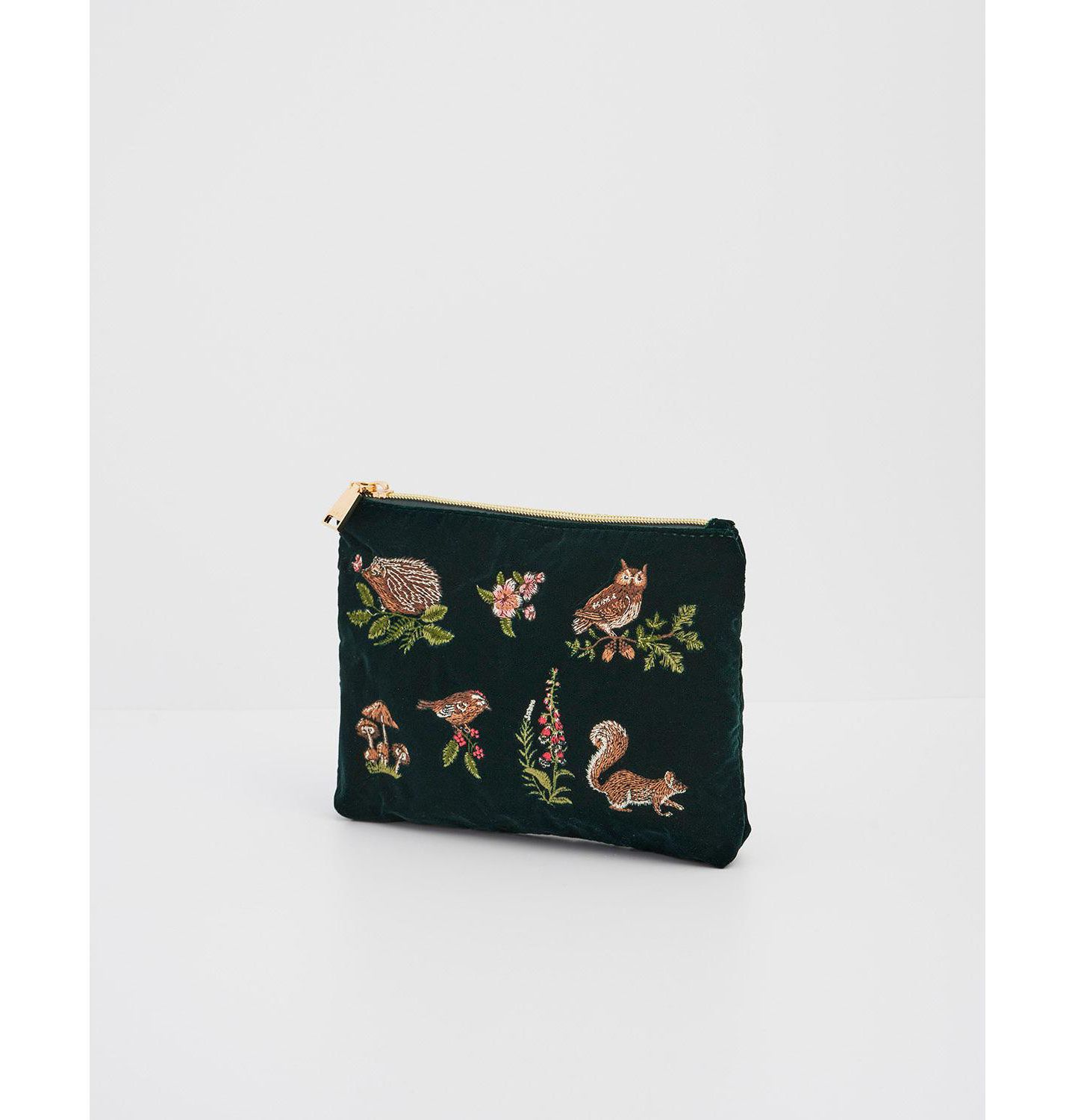 Женские кошельки Fable England Meadow Scene Embroidered Medium Pouch, цвет: Тёмно-зелёный — фото 4