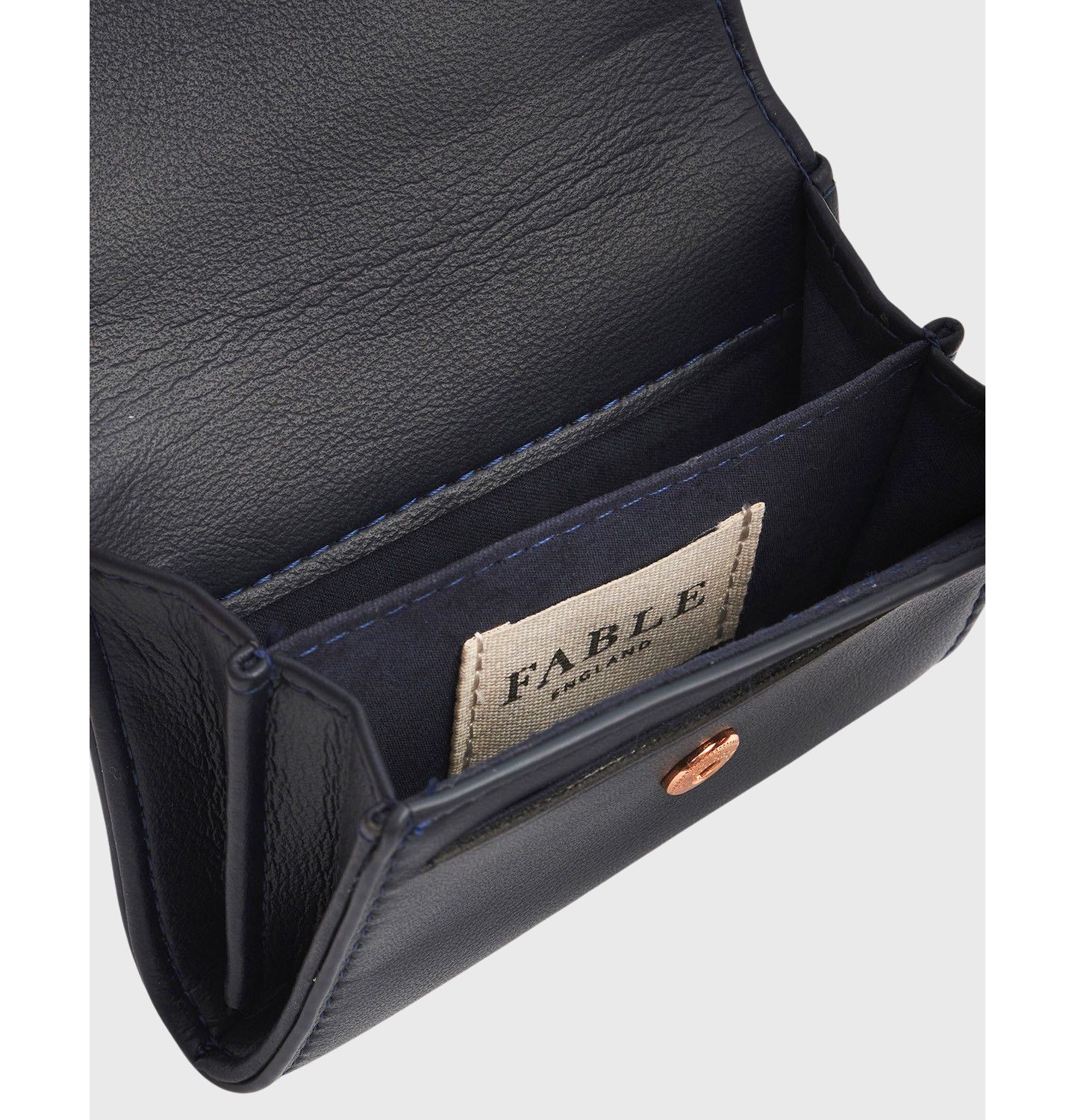 Женский кошелёк Fable England Floral-Applique Faux-Leather Card Holder Wallet, цвет: Тёмно-синий — фото 6
