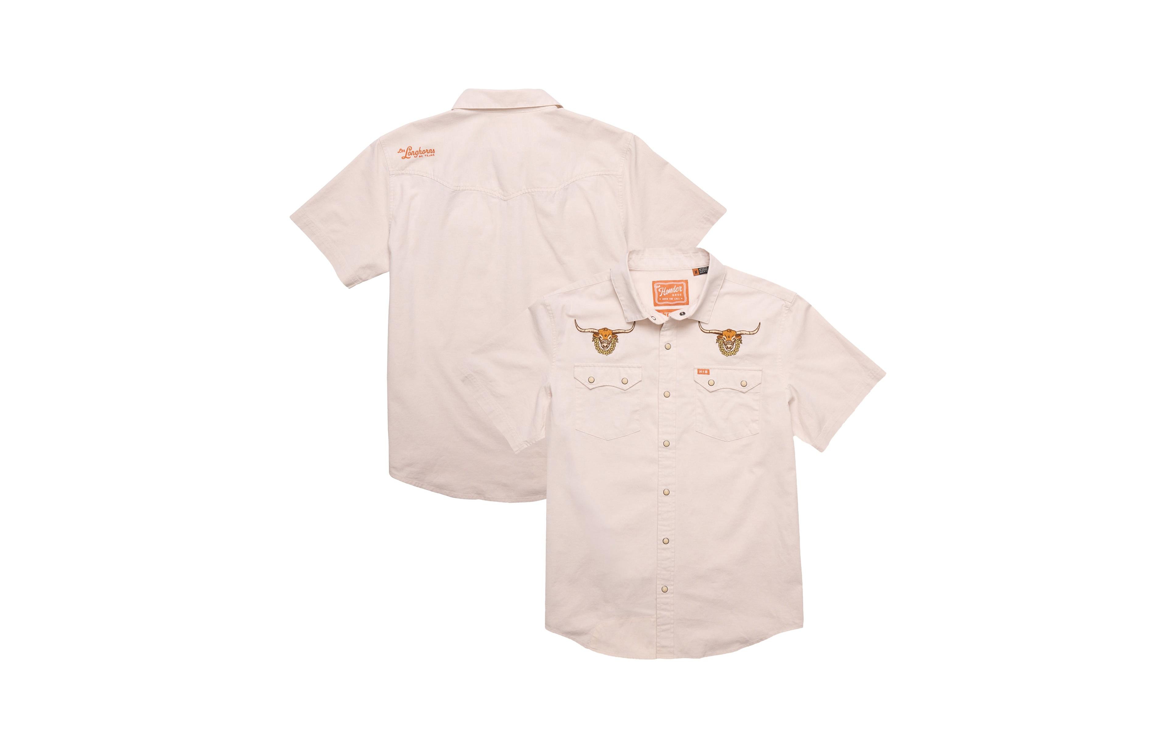 Howler Brothers Men's Natural Texas Longhorns Crosscut Deluxe Button-Up Shirt