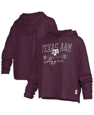 Women's Maroon Texas A&M Aggies Castillo Slub Waist Length Long Sleeve Hooded T-Shirt