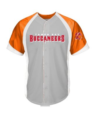 Men's  Gray Tampa Bay Buccaneers Big & Tall Button-Up Raglan Fashion Top